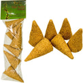 Palo Santo incense cones in a clear package and arranged outside, for aromatherapy or cleansing.