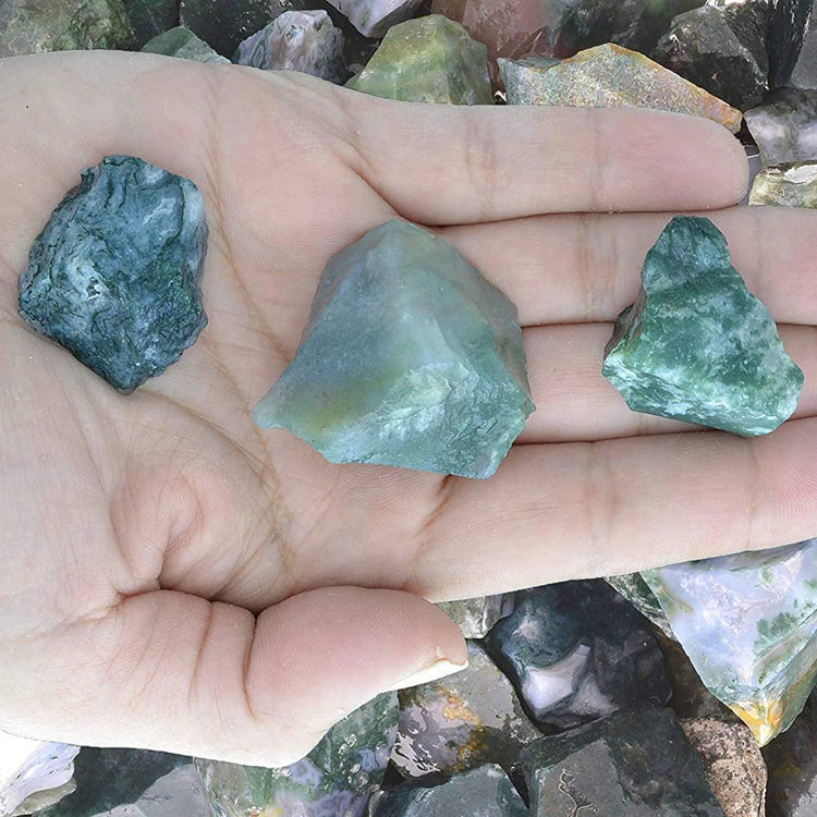 Green Moss Agate Raw