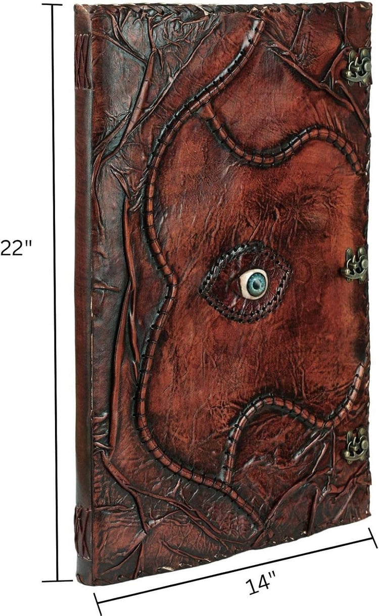 Hocus Pocus Spell Book – Leather Journal with Third Eye: 22 Inches / Unlined