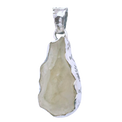 Raw quartz crystal pendant with silver setting, metaphysical jewelry