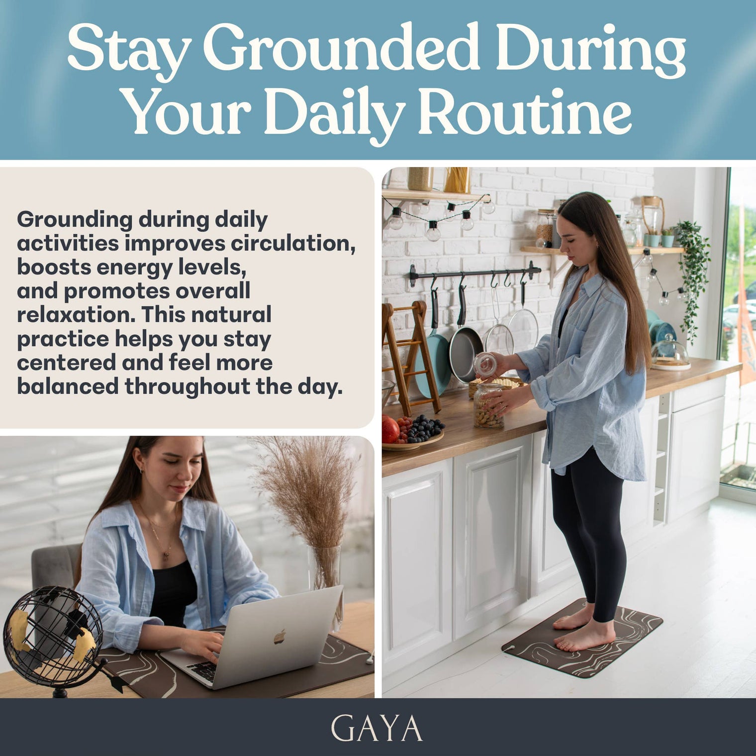 Grounding Mat: Brown Natural Flow
