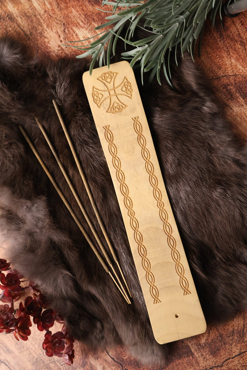Wood Incense Holder Engraved