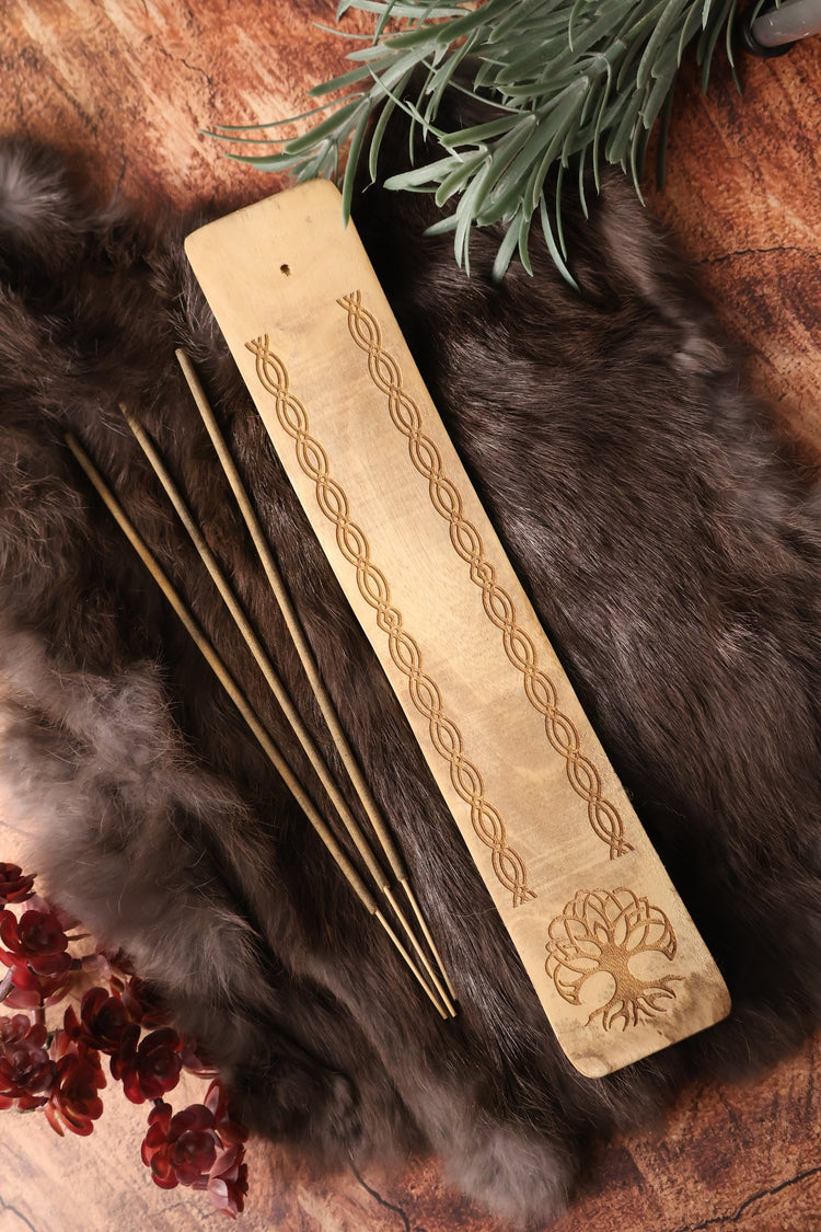 Wood Incense Holder Engraved