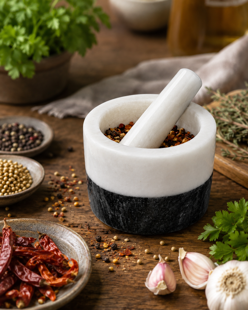Marble Mortar Pestle 5"