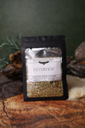 Feverfew dried herb in a 1/2 oz Wild Raven's Nest bag, Remove What Lingers