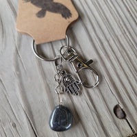 Hematite Keychain - Wild Raven
