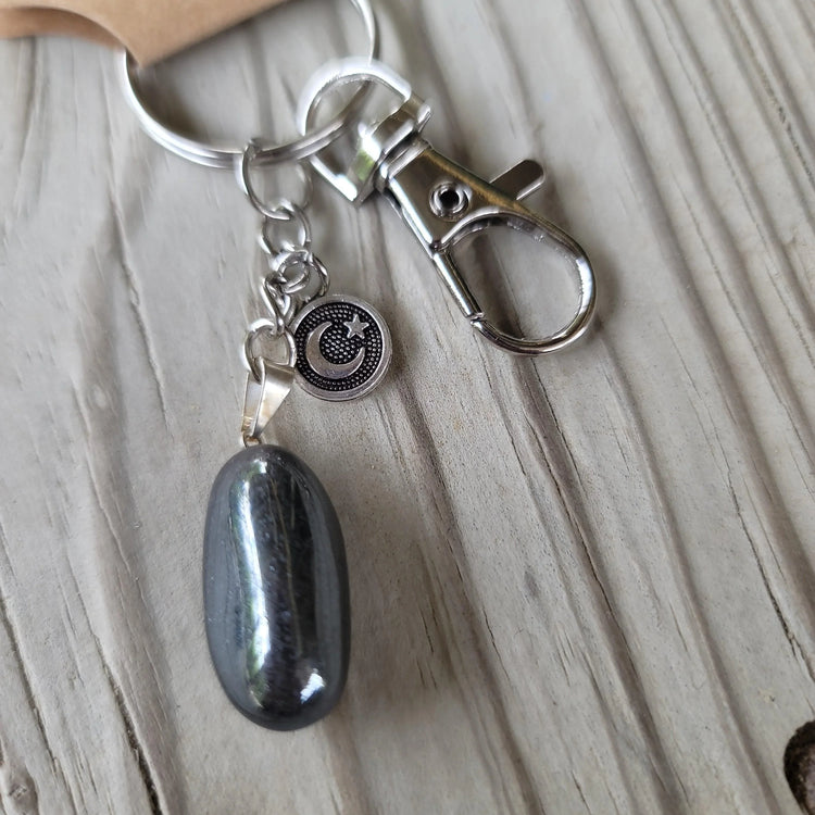 Hematite Keychain - Wild Raven