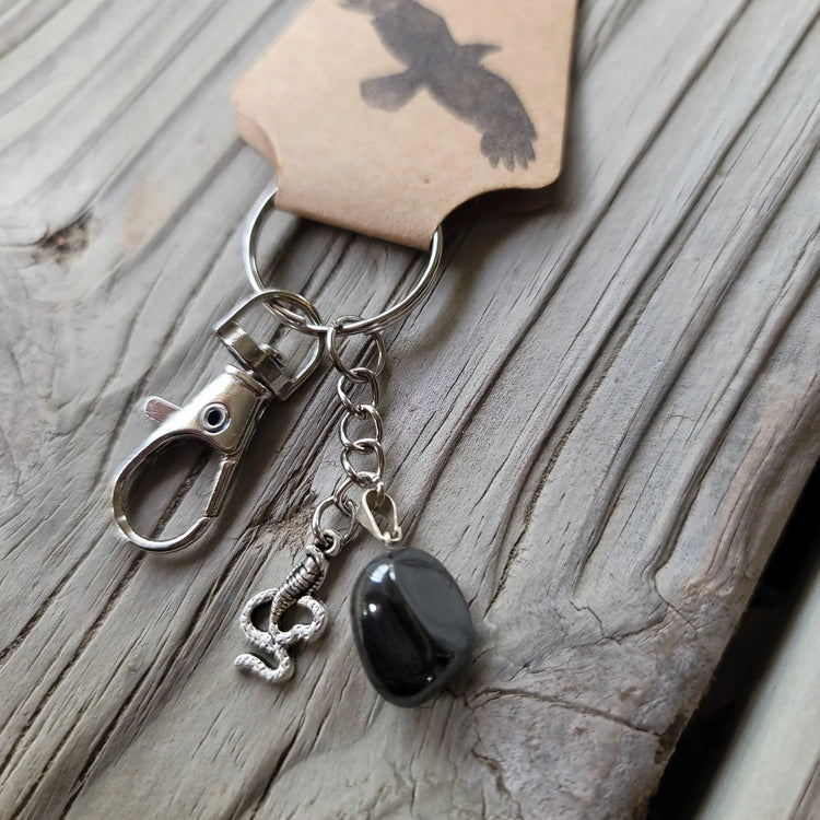 Hematite Keychain - Wild Raven