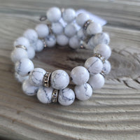 Howlite Double Wrap Bracelet - Wild Raven