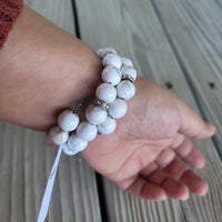 Howlite Double Wrap Bracelet - Wild Raven