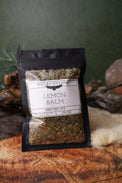 Lemon Balm dried herb in a 1/2 oz Wild Raven's Nest bag, Restore Joy