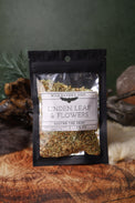 Linden Leaf and Flowers dried herb in a 1/2 oz Wild Raven's Nest bag, Soothe the Grief