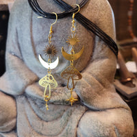 Moon and Mushroom Earrings - Wild Raven