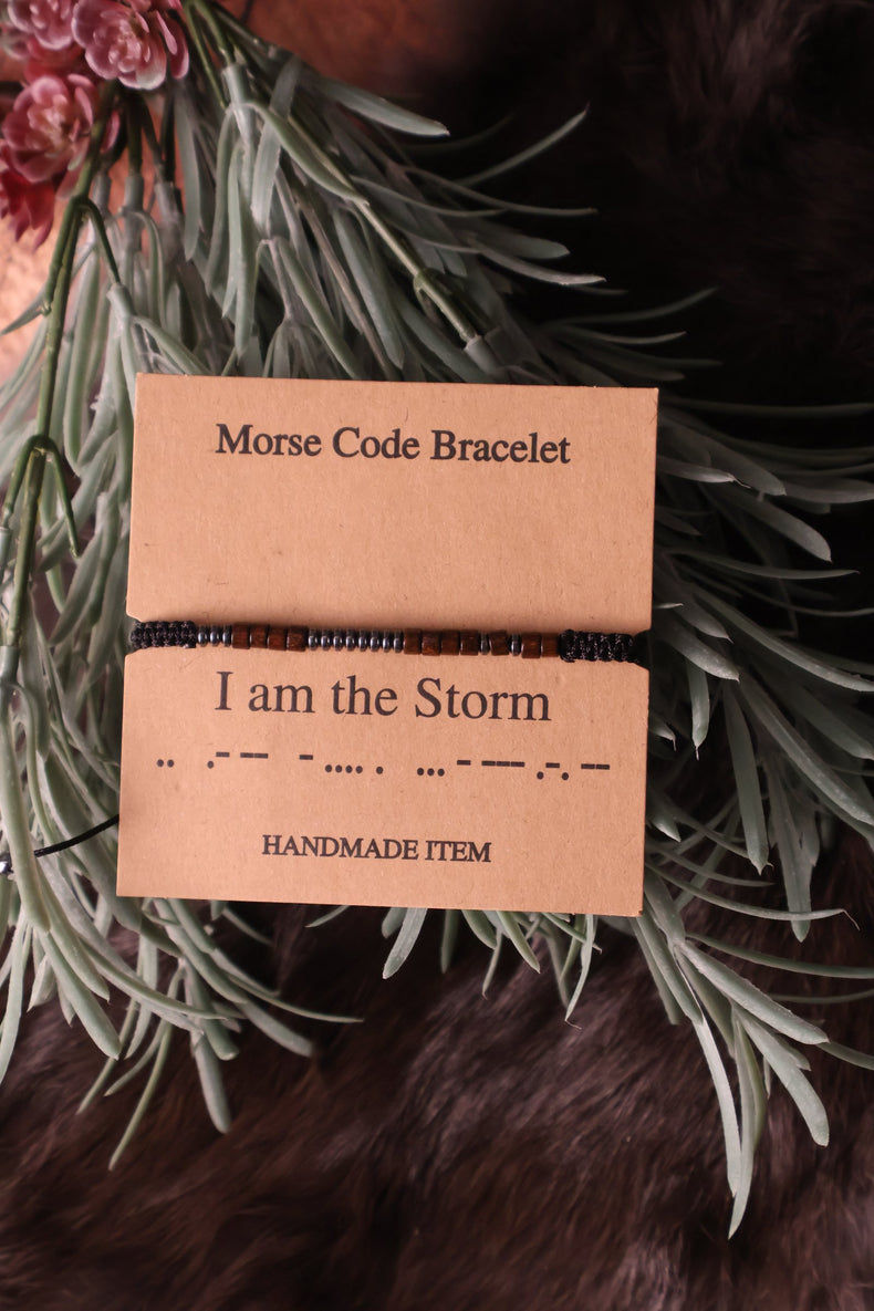 Morse Code Bracelet: I am the Storm