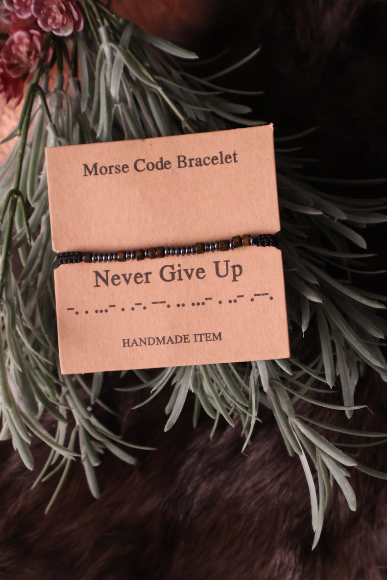 Morse Code Bracelet: Never Give Up