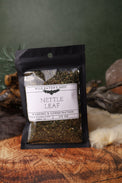 Nettle Leaf dried herb in a 1/2 oz Wild Raven's Nest bag, Warding & Consecration