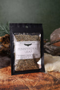 Pennyroyal Leaf dried herb in a 1/2 oz Wild Raven's Nest bag, Personal Space Warding