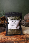 Pine Needles dried herb in a 1/2 oz Wild Raven's Nest bag, Endurance & Protection