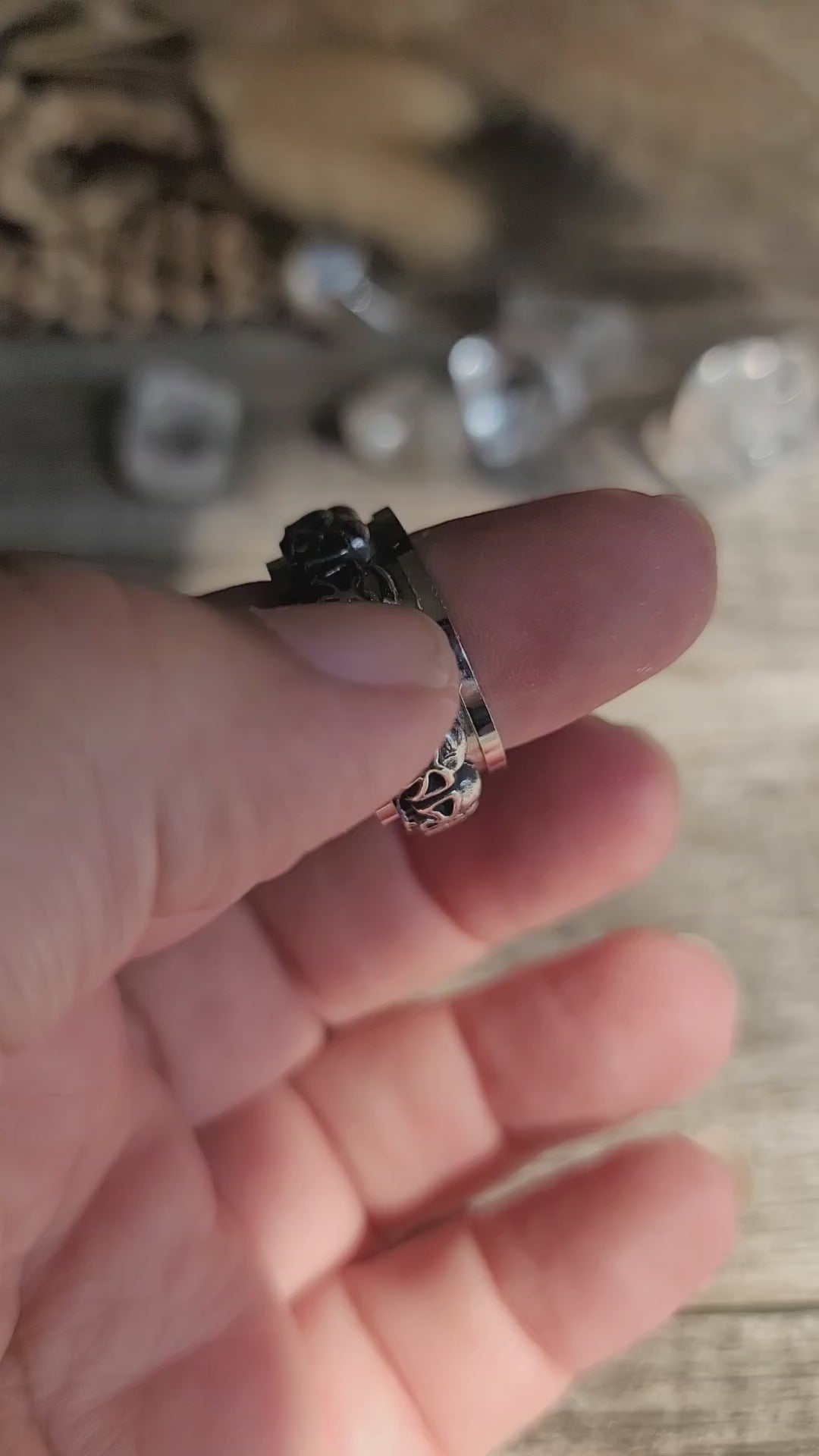 Rotatable Skull Stainless Steel Ring