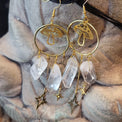 Quartz crystal and mushroom Earrings - Wild Raven