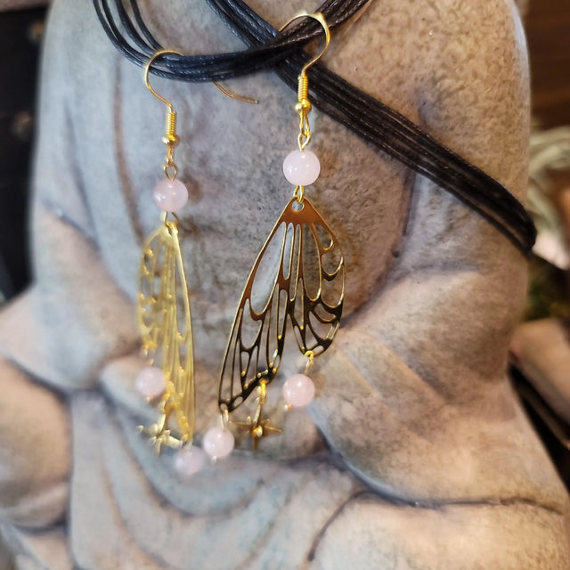 Rose Quartz Earrings - Wild Raven