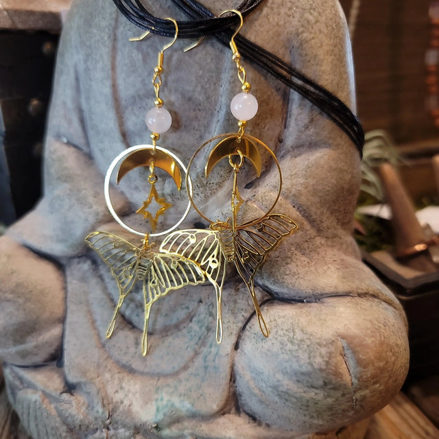 Rose Quartz Earrings - Wild Raven