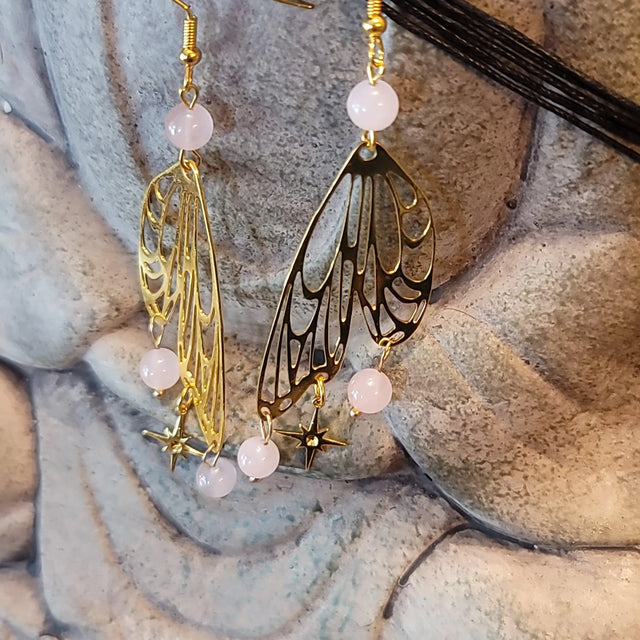 Rose Quartz Earrings - Wild Raven