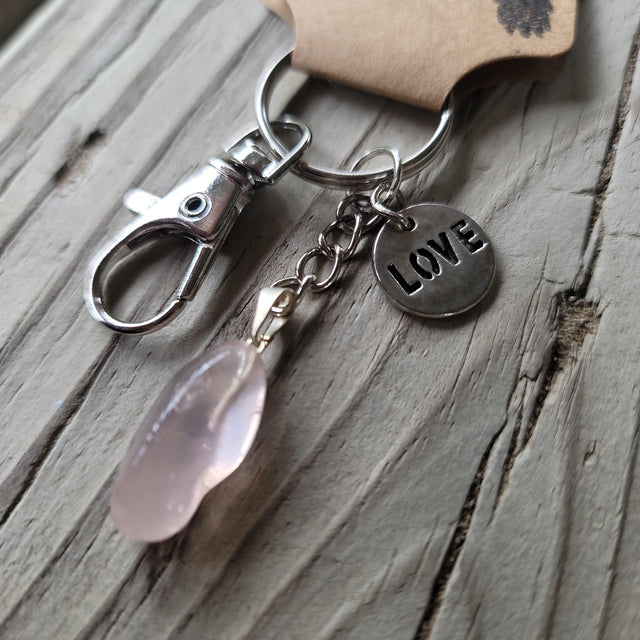 Rose quartz Keychain - Wild Raven