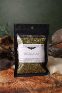 Skullcap dried herb in a 1/2 oz Wild Raven's Nest bag, Consecrate Vows