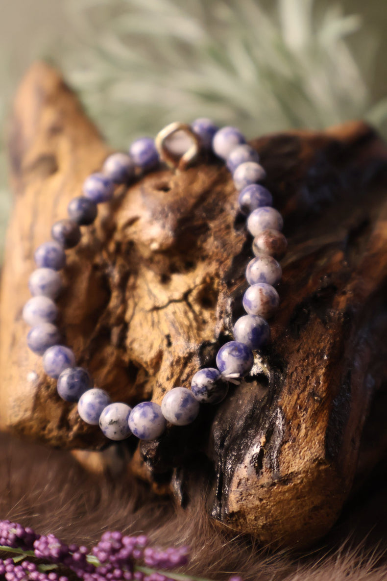 Sodalite Beaded Bracelet 6MM | Calm Mind & Clear Voice