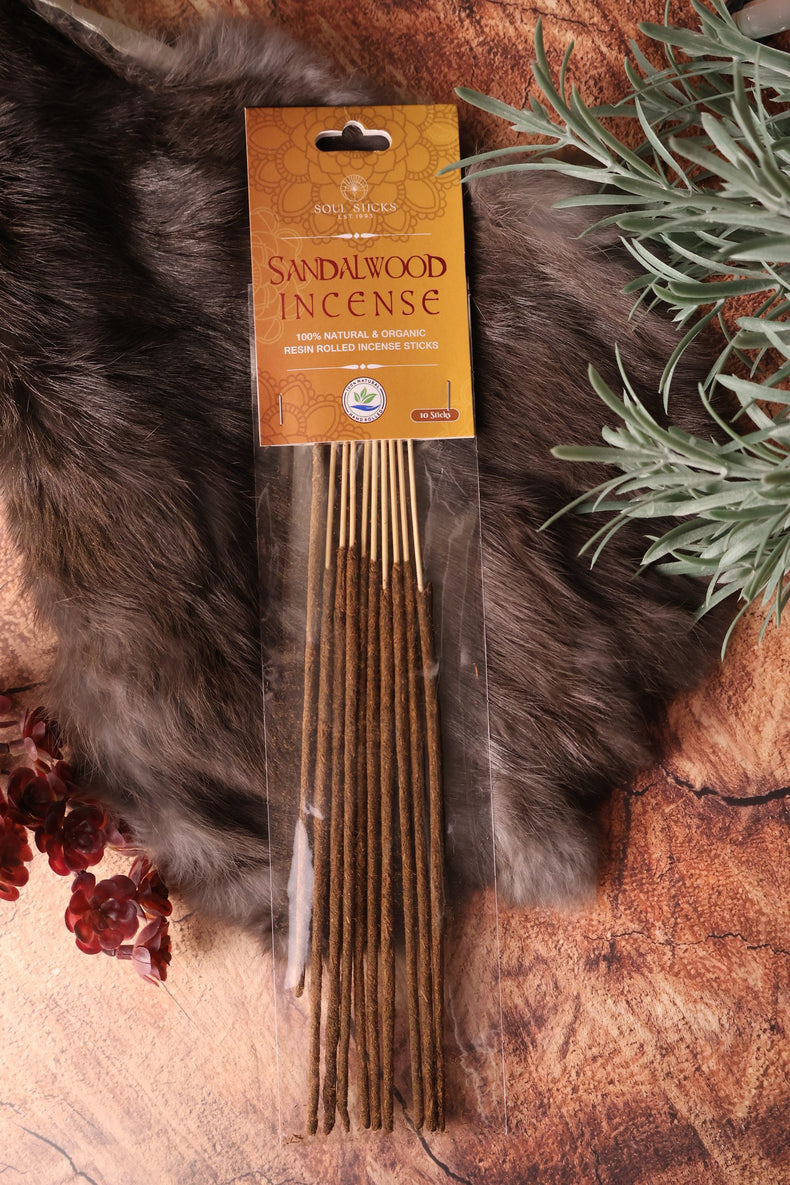 Sandalwood Artisan Resin Rolled Incense Sticks (10)