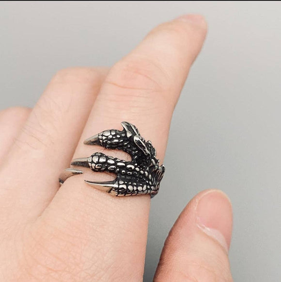 Stainless steel steel ring - Dragon claw - Wild Raven