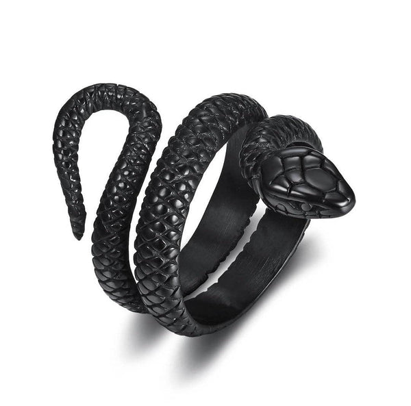 Stainless steel steel ring - Snake size 7 - Wild Raven