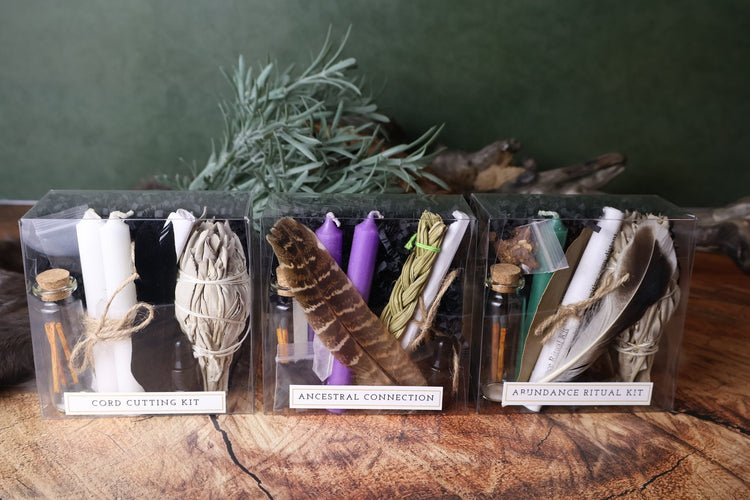 Wild Raven's Nest ritual kits: Cord Cutting, Ancestral Connection, Abundance