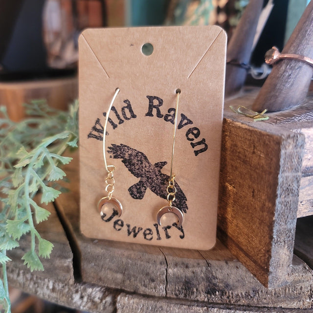 18k gold fill Moon Earrings - Wild Raven
