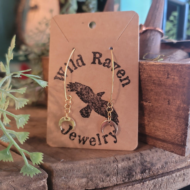 18k gold fill Moon Earrings - Wild Raven