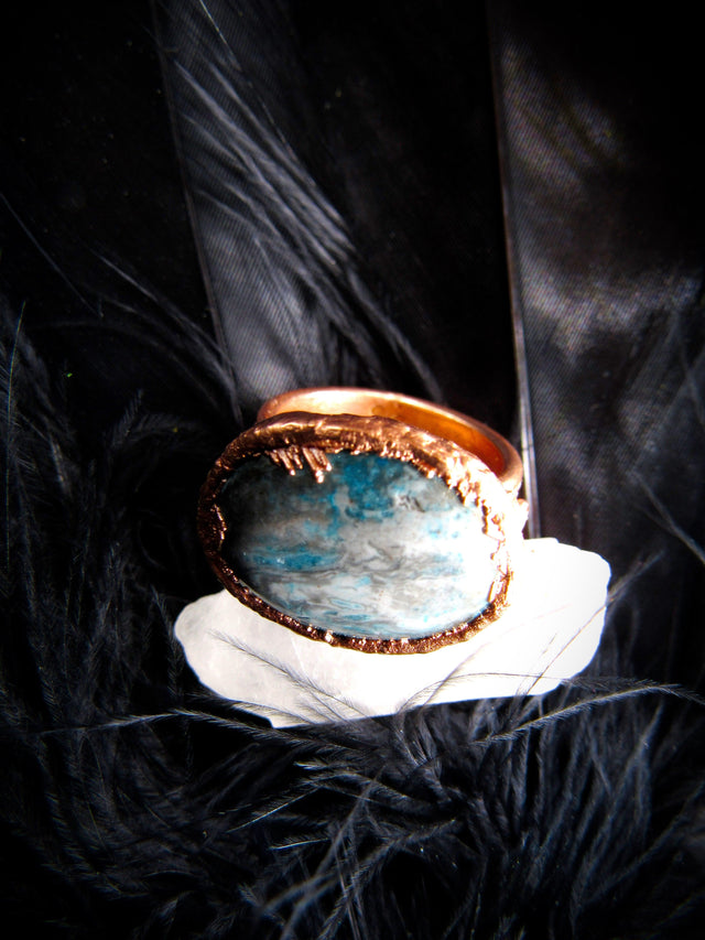 6½ Blue Agate Ring - Wild Raven