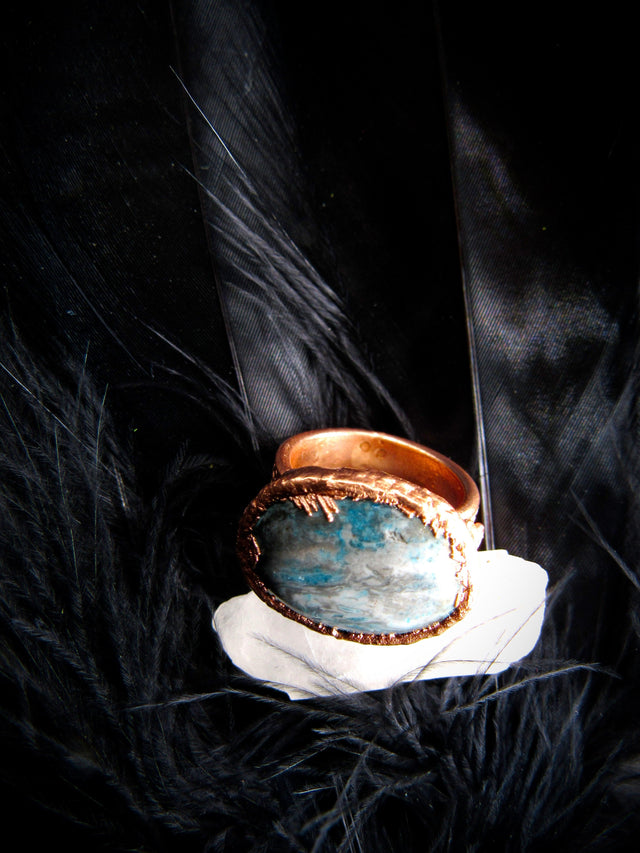 6½ Blue Agate Ring - Wild Raven
