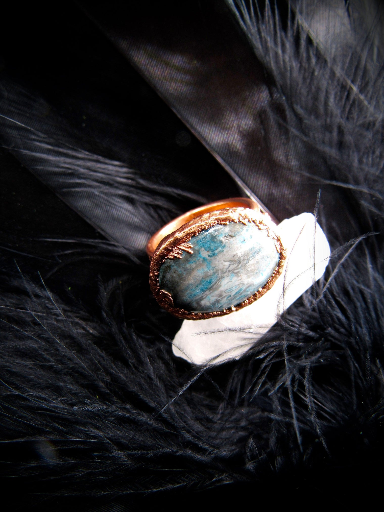 6½ Blue Agate Ring - Wild Raven