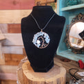 Aquamarine/Abalone Copper Woven Pendant - Wild Raven