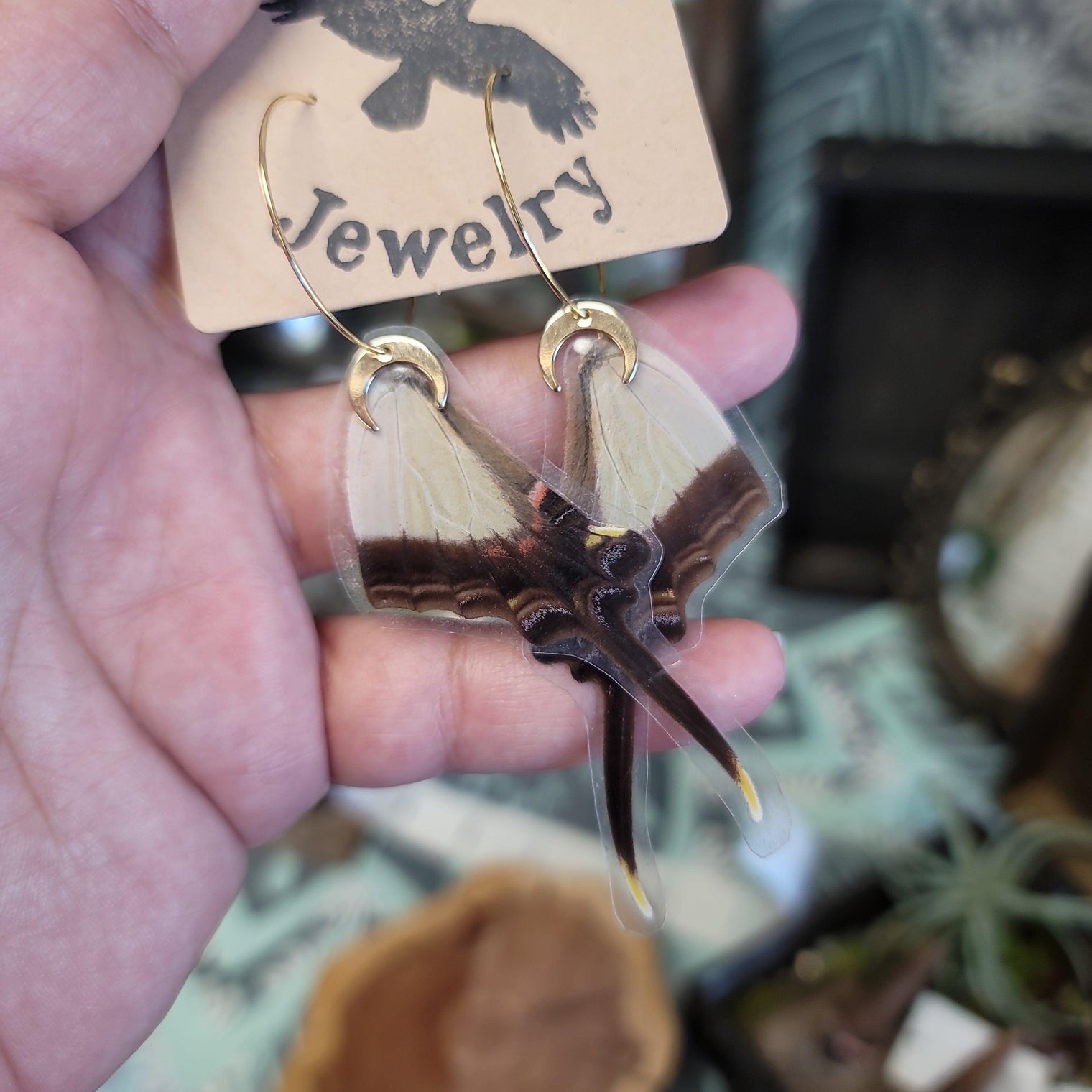 Butterfly Moon 14k earrings - Wild Raven