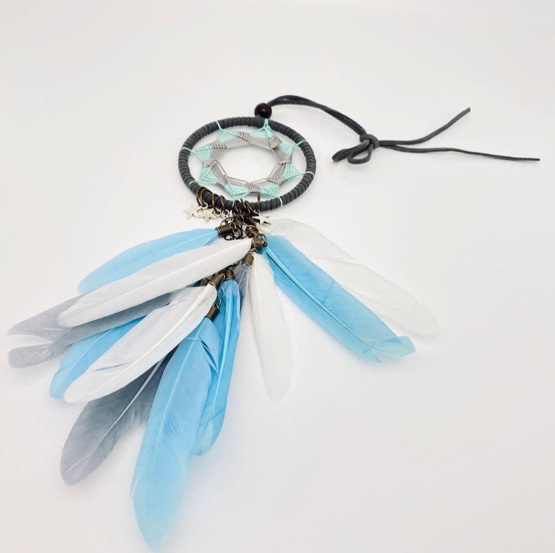 Hand woven dreamcatcher for car - Wild Raven