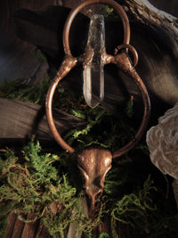 Quartz Crowned Raven Amulet - Wild Raven