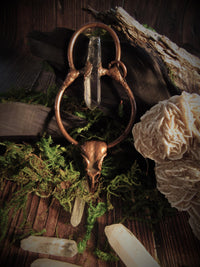 Quartz Crowned Raven Amulet - Wild Raven