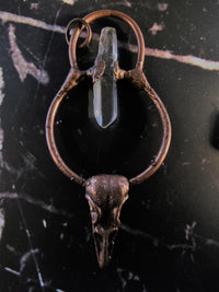 Quartz Crowned Raven Amulet - Wild Raven