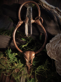 Quartz Crowned Raven Amulet - Wild Raven