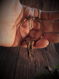 Quartz Crowned Raven Amulet - Wild Raven