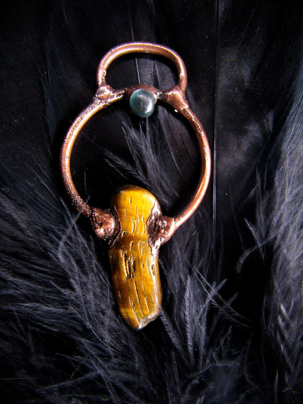 Tiger's Eye and Sea Glass - Wild Raven